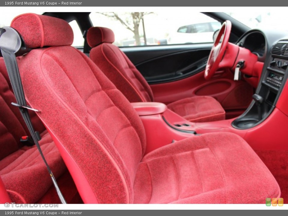 Red Interior Photo For The 1995 Ford Mustang V6 Coupe