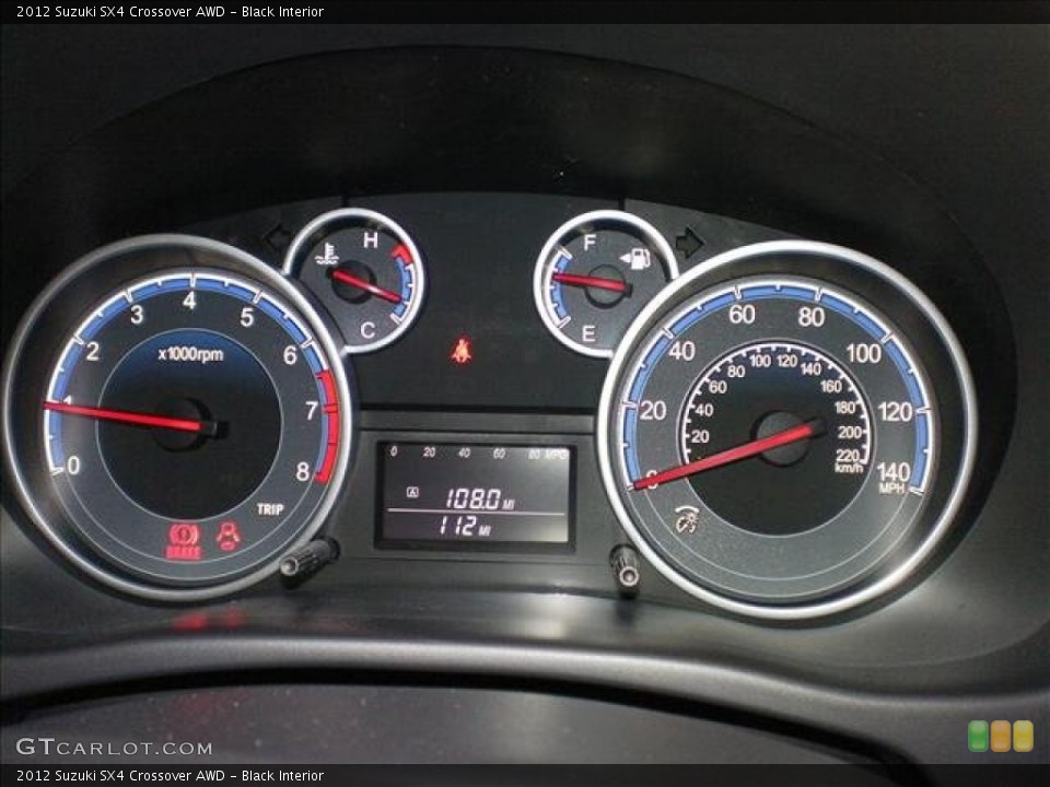 Black Interior Gauges for the 2012 Suzuki SX4 Crossover AWD #63399237