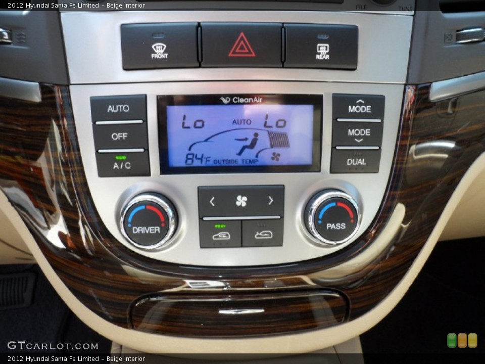 Beige Interior Controls for the 2012 Hyundai Santa Fe Limited #63436179