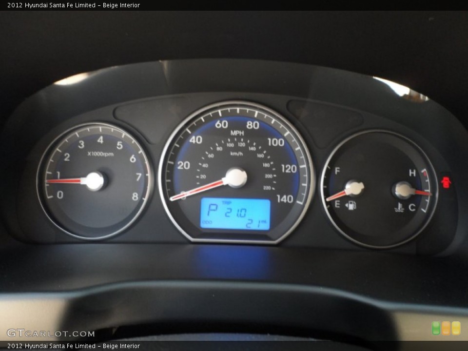 Beige Interior Gauges for the 2012 Hyundai Santa Fe Limited #63436205
