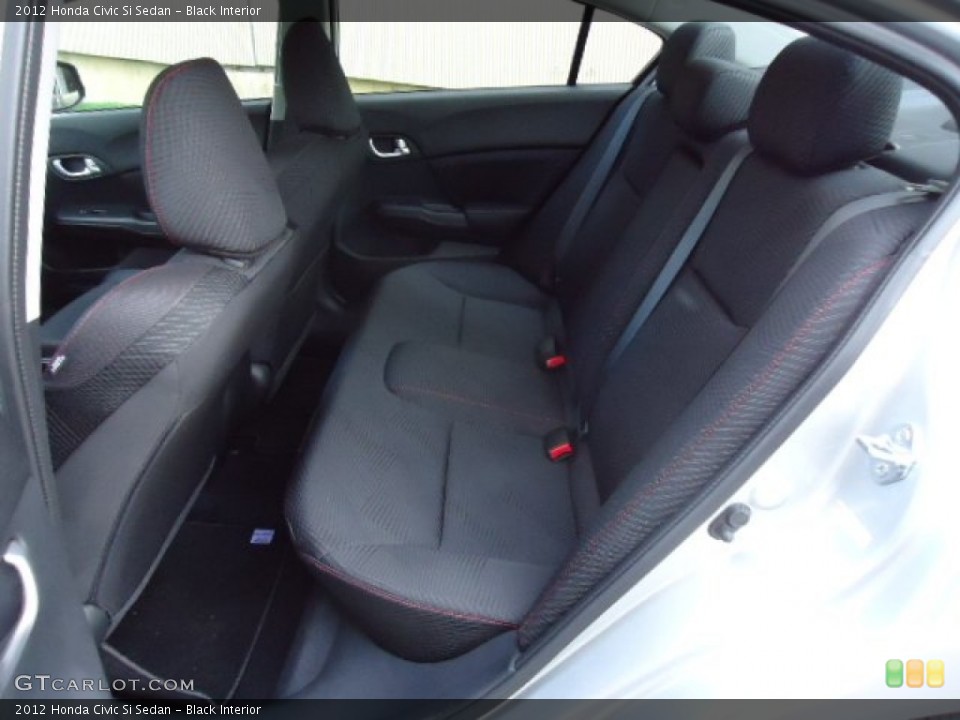 Black Interior Rear Seat for the 2012 Honda Civic Si Sedan #63441524