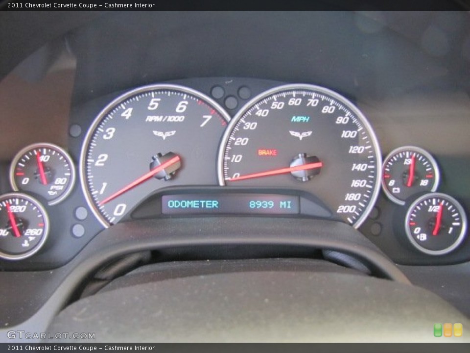 Cashmere Interior Gauges for the 2011 Chevrolet Corvette Coupe #63444344