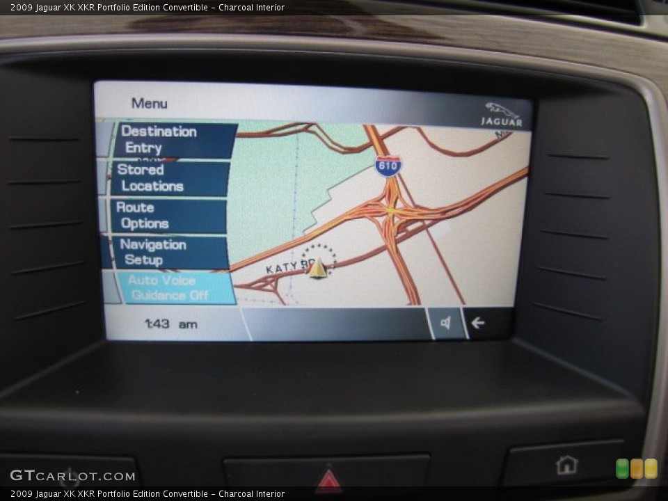 Charcoal Interior Navigation for the 2009 Jaguar XK XKR Portfolio Edition Convertible #63444677