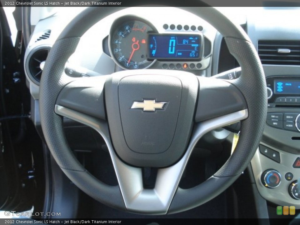 Jet Black/Dark Titanium Interior Steering Wheel for the 2012 Chevrolet Sonic LS Hatch #63445637
