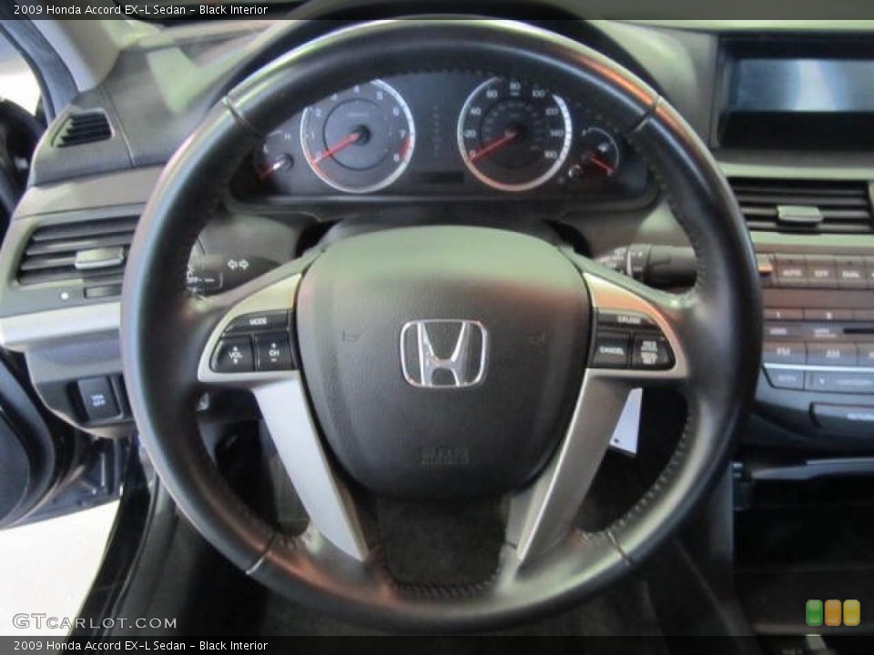 Black Interior Steering Wheel for the 2009 Honda Accord EX-L Sedan #63483684