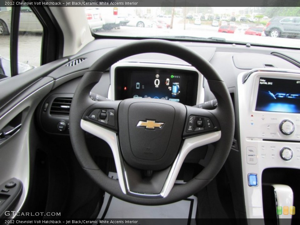 Jet Black/Ceramic White Accents Interior Steering Wheel for the 2012 Chevrolet Volt Hatchback #63499870