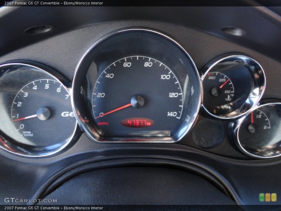 Ebony/Morocco Interior Gauges for the 2007 Pontiac G6 GT Convertible #63510619