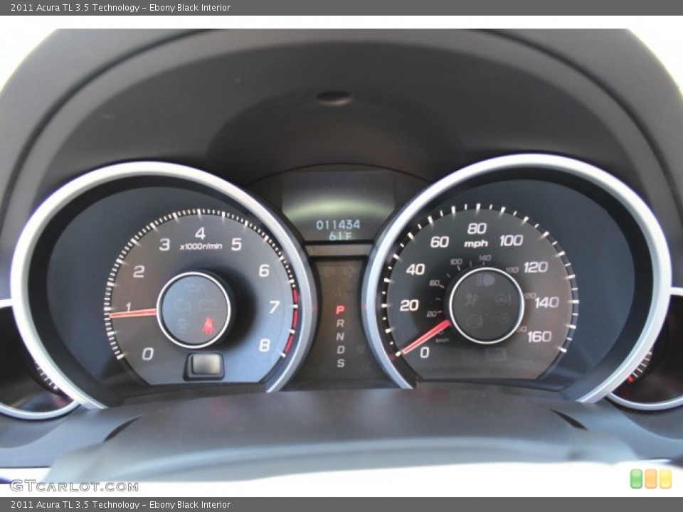 Ebony Black Interior Gauges for the 2011 Acura TL 3.5 Technology #63516887