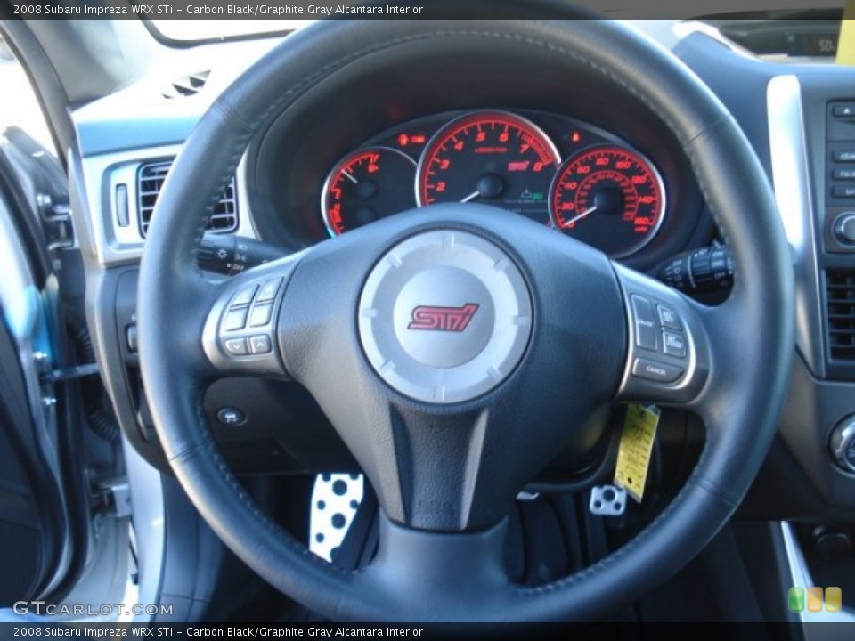 Carbon Black/Graphite Gray Alcantara Interior Steering Wheel for the 2008 Subaru Impreza WRX STi #63520280