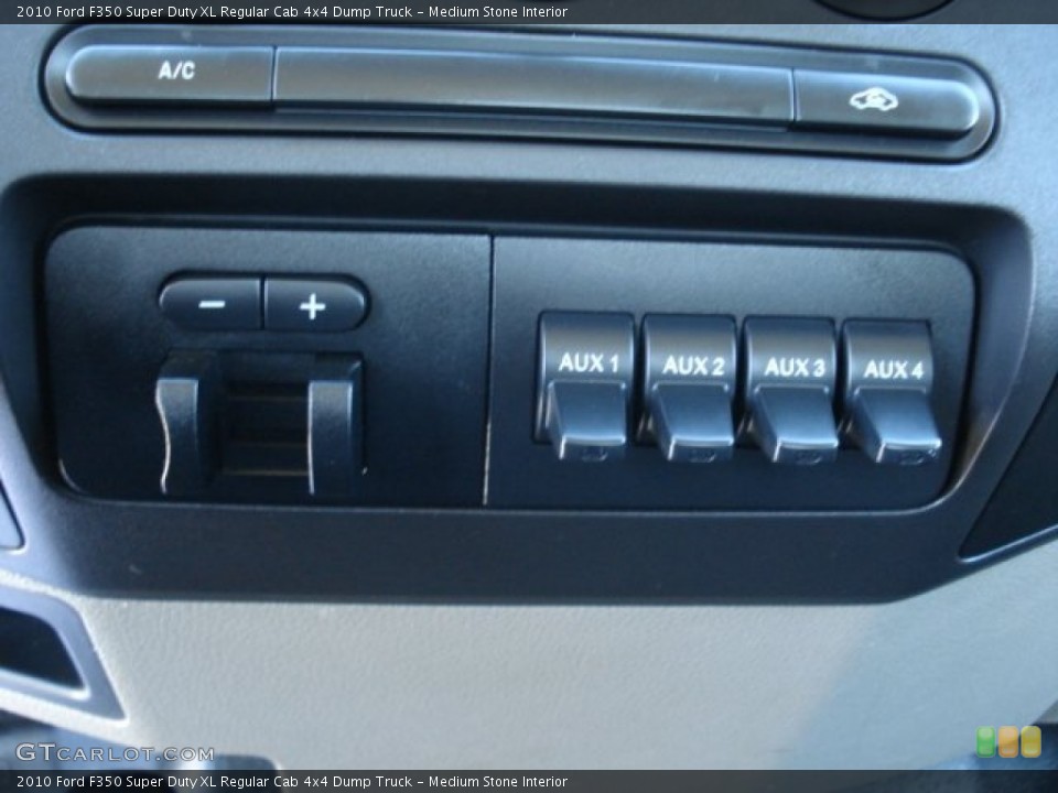 Medium Stone Interior Controls for the 2010 Ford F350 Super Duty XL Regular Cab 4x4 Dump Truck #63520604