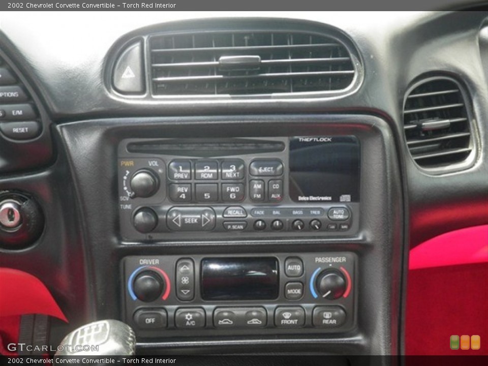Torch Red Interior Controls for the 2002 Chevrolet Corvette Convertible #63531114