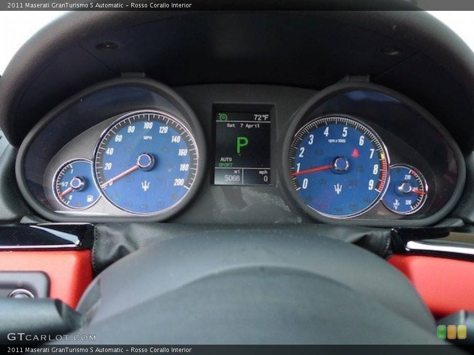 Rosso Corallo Interior Gauges for the 2011 Maserati GranTurismo S Automatic #63547665