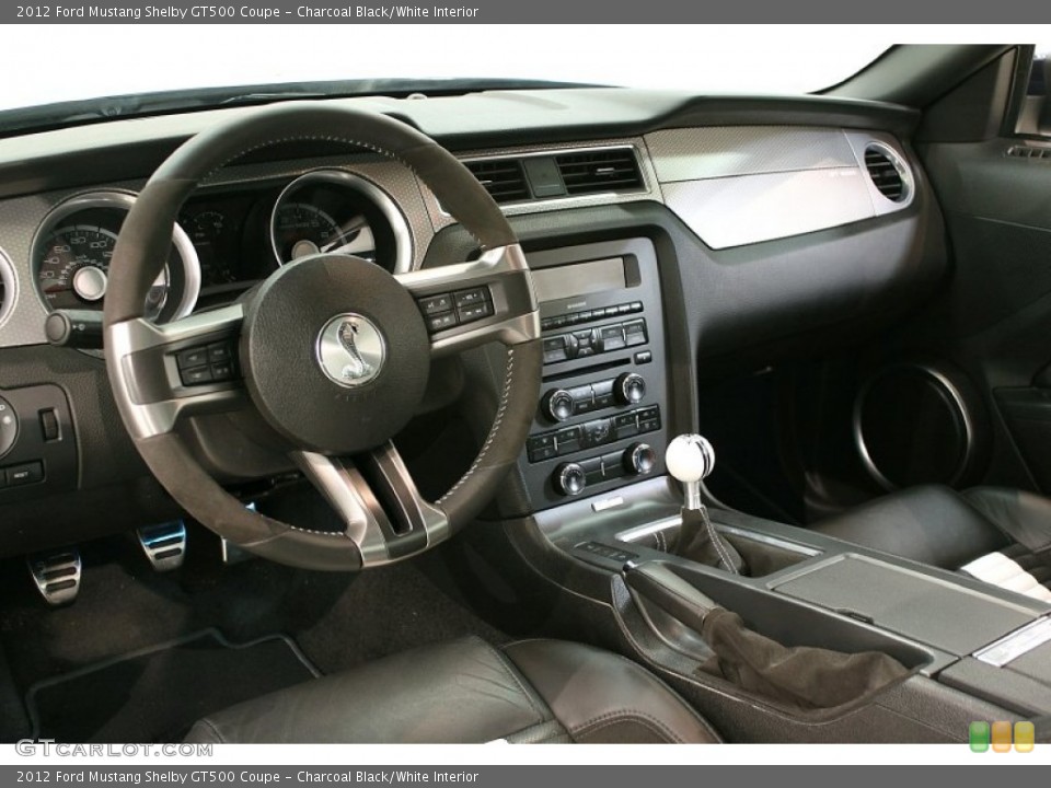 Charcoal Black/White Interior Dashboard for the 2012 Ford Mustang Shelby GT500 Coupe #63557164