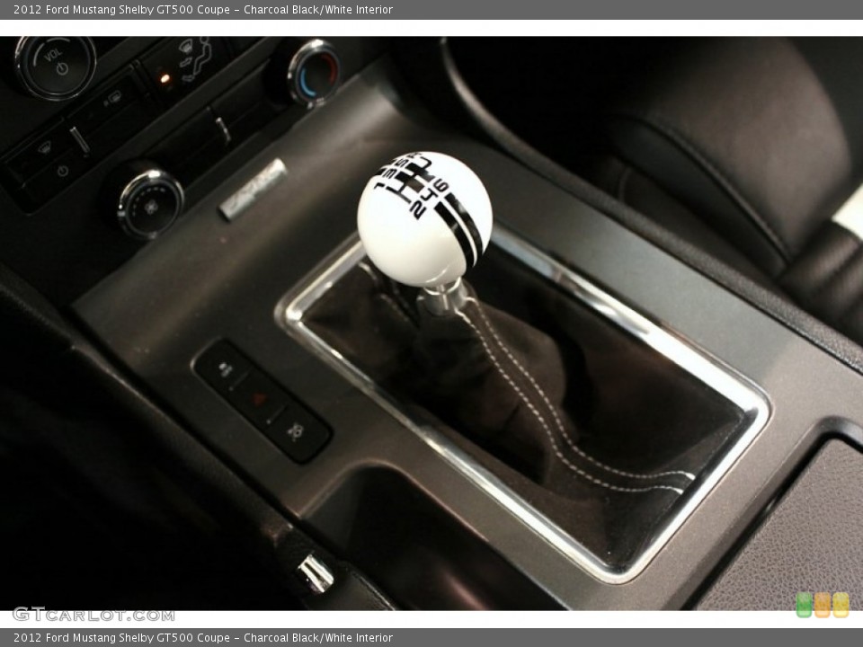 Charcoal Black/White Interior Transmission for the 2012 Ford Mustang Shelby GT500 Coupe #63557248