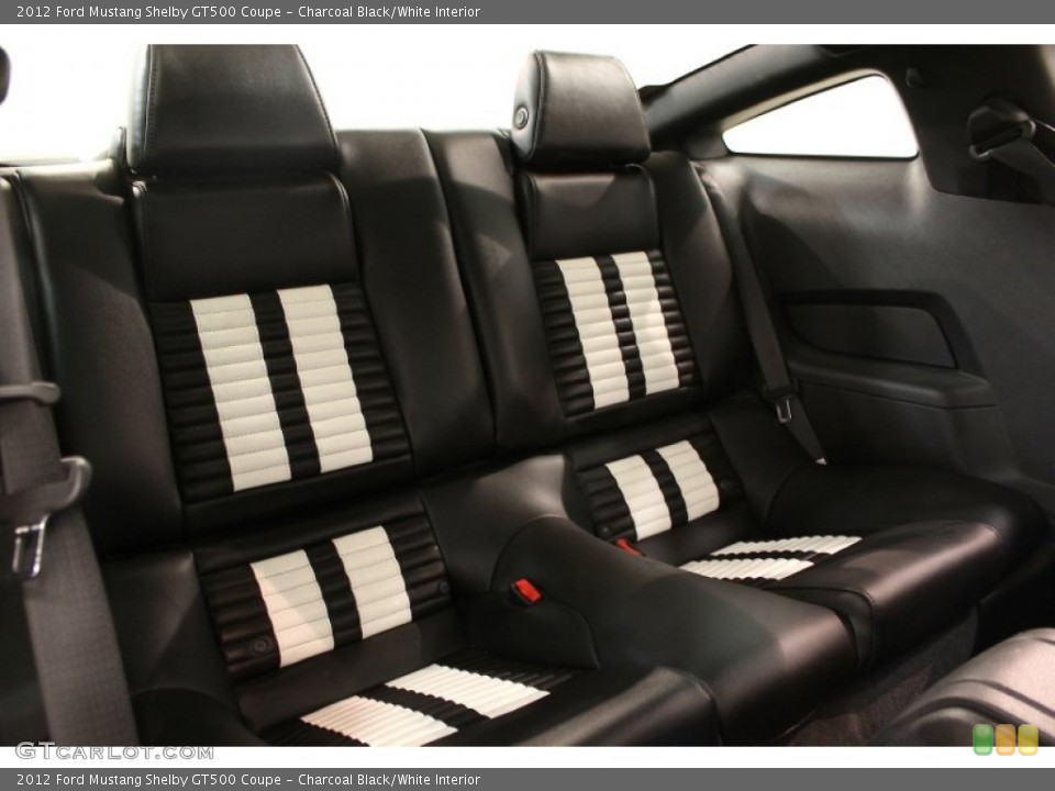Charcoal Black/White Interior Rear Seat for the 2012 Ford Mustang Shelby GT500 Coupe #63557281