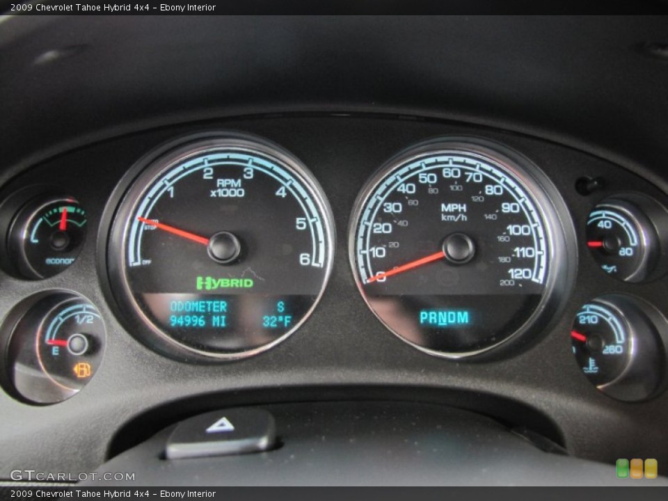 Ebony Interior Gauges for the 2009 Chevrolet Tahoe Hybrid 4x4 #63560702