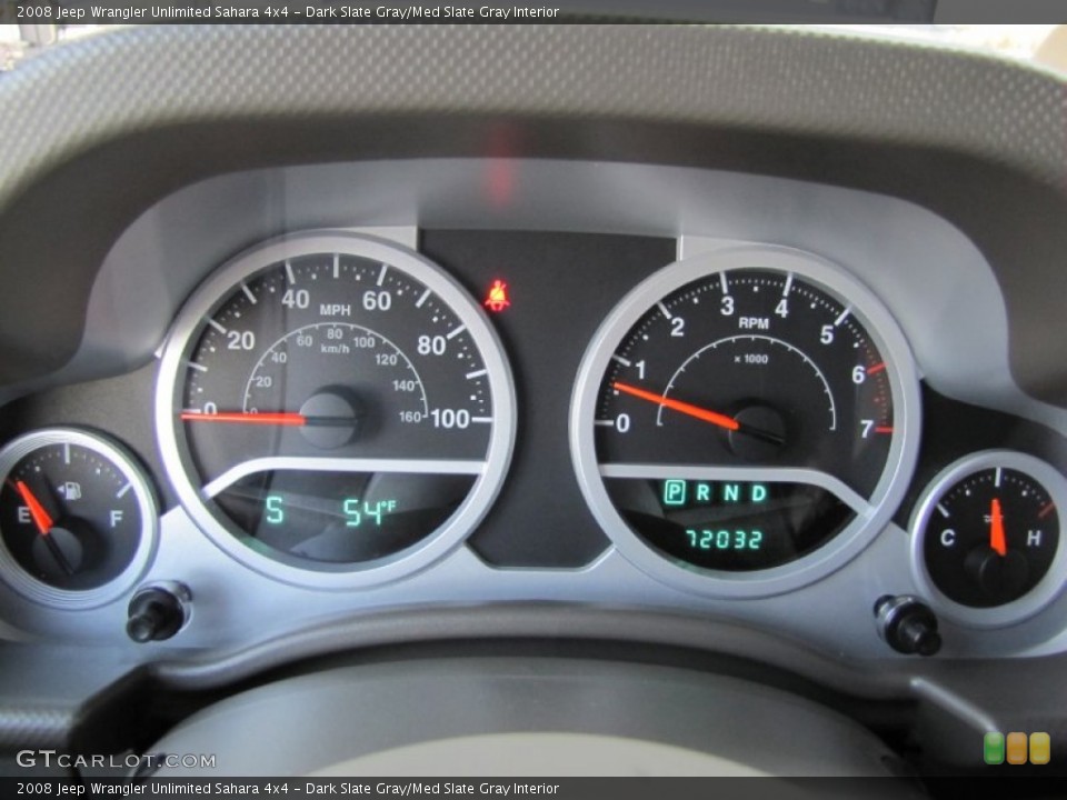 Dark Slate Gray/Med Slate Gray Interior Gauges for the 2008 Jeep Wrangler Unlimited Sahara 4x4 #63563453
