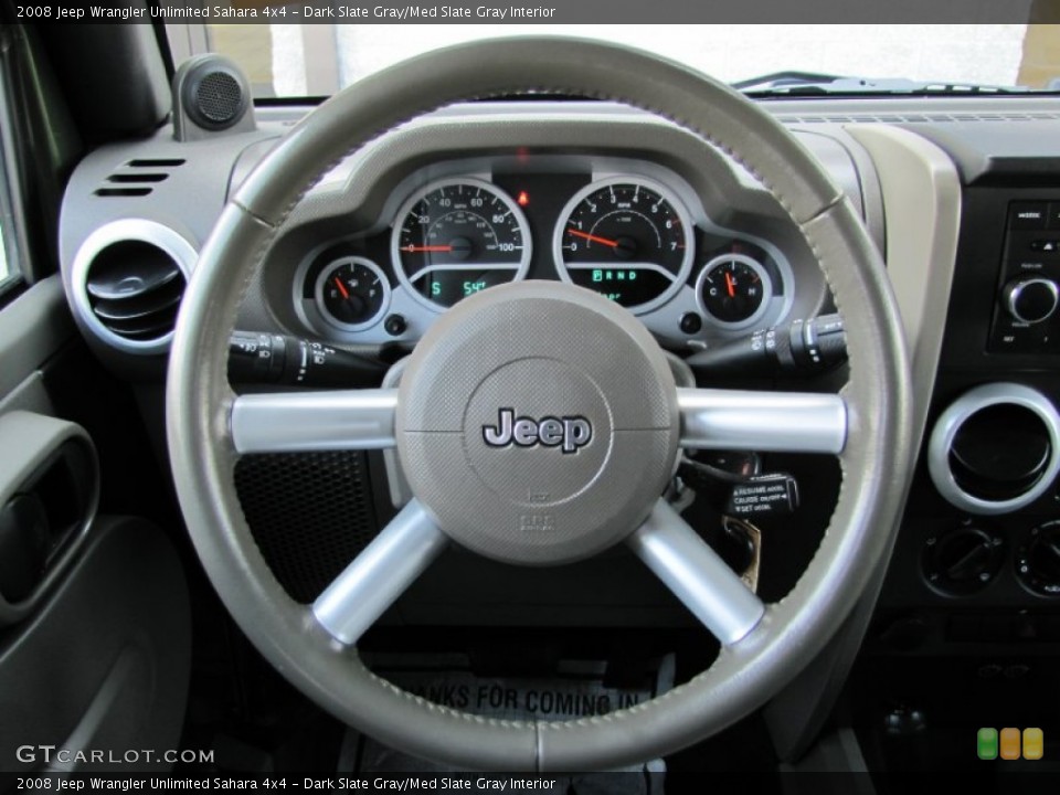 Dark Slate Gray/Med Slate Gray Interior Steering Wheel for the 2008 Jeep Wrangler Unlimited Sahara 4x4 #63563459