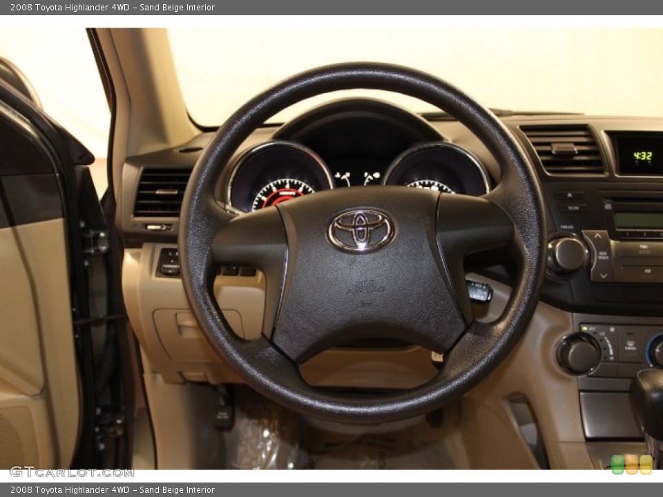 Sand Beige Interior Steering Wheel for the 2008 Toyota Highlander 4WD #63564163