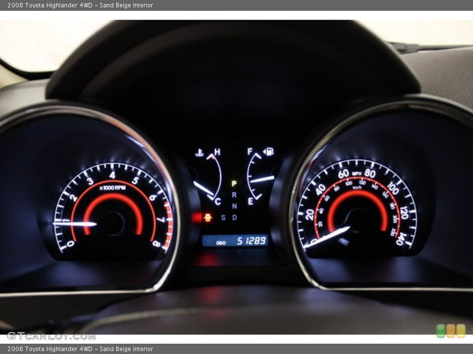 Sand Beige Interior Gauges for the 2008 Toyota Highlander 4WD #63564173