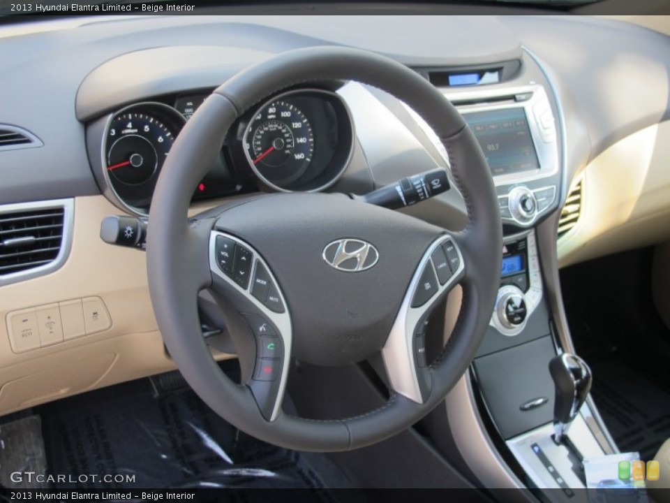 Beige Interior Dashboard for the 2013 Hyundai Elantra Limited #63567959