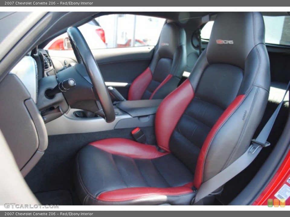 Red/Ebony Interior Front Seat for the 2007 Chevrolet Corvette Z06 #63569514