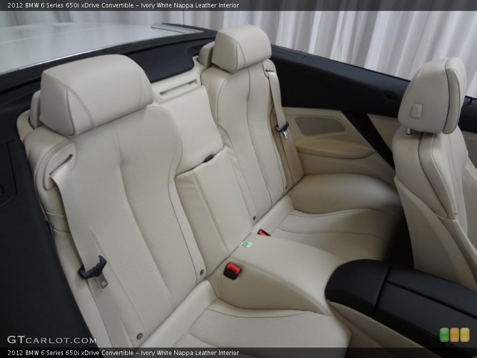 Ivory White Nappa Leather Interior Rear Seat for the 2012 BMW 6 Series 650i xDrive Convertible #63570551
