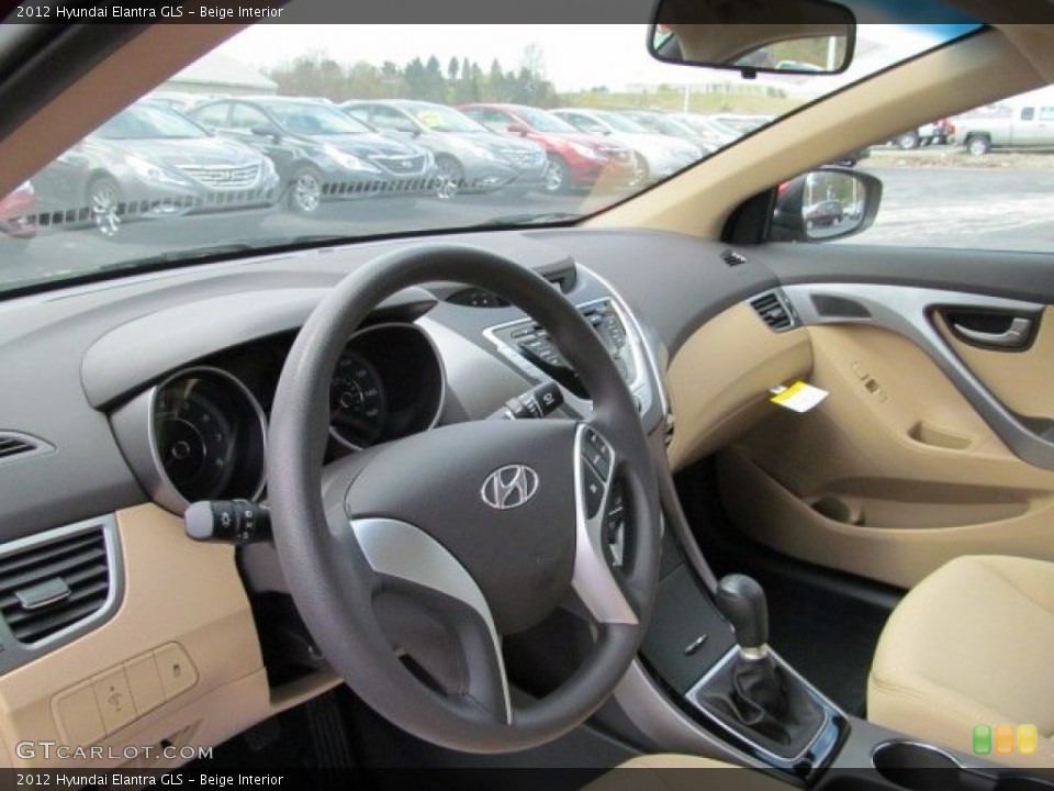 Beige Interior Steering Wheel for the 2012 Hyundai Elantra GLS #63581258