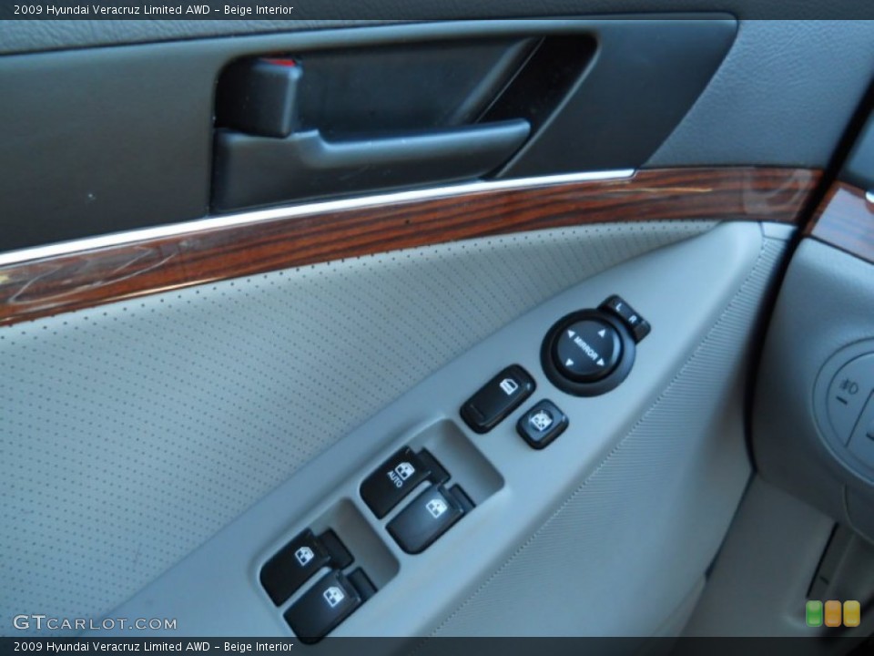 Beige Interior Controls for the 2009 Hyundai Veracruz Limited AWD #63586004