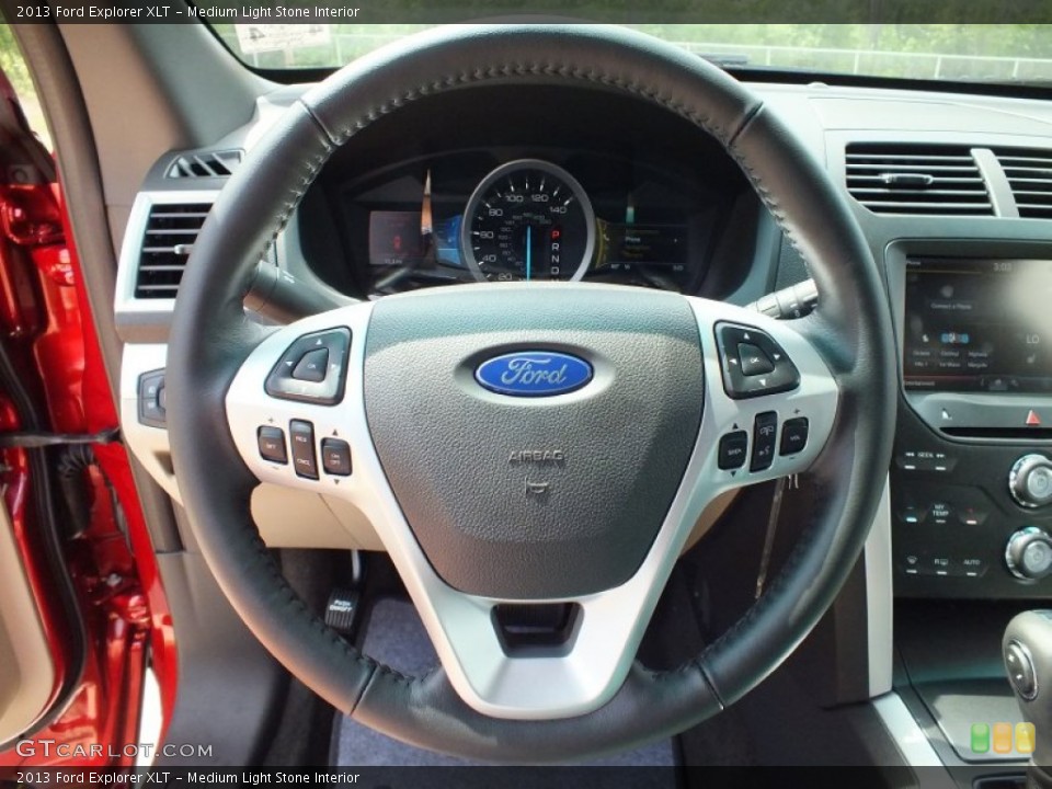 Medium Light Stone Interior Steering Wheel for the 2013 Ford Explorer XLT #63600975