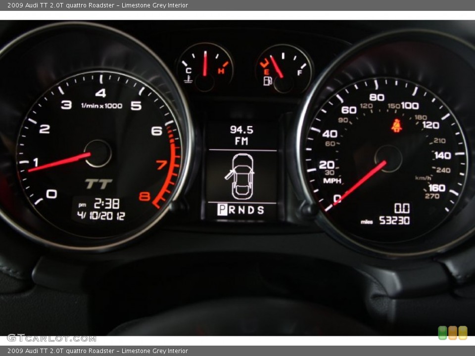 Limestone Grey Interior Gauges for the 2009 Audi TT 2.0T quattro Roadster #63607081