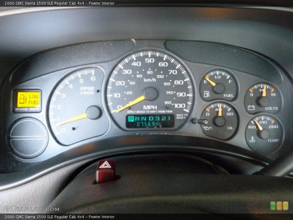 Pewter Interior Gauges for the 2000 GMC Sierra 1500 SLE Regular Cab 4x4 #63607201