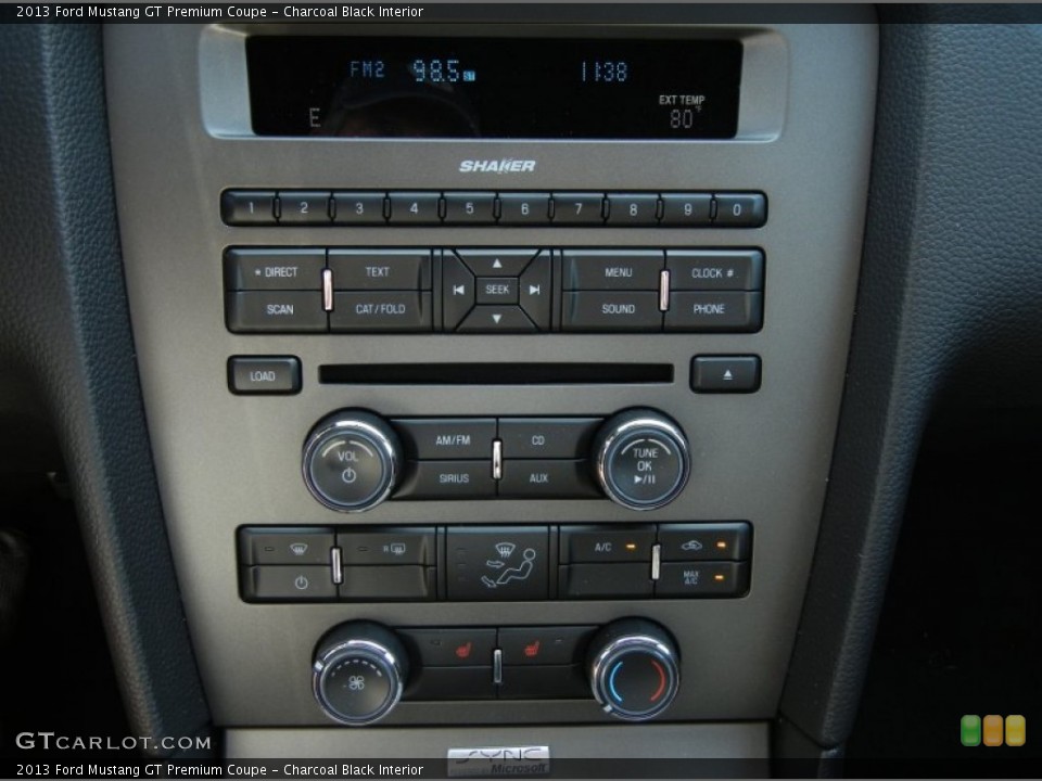 Charcoal Black Interior Controls for the 2013 Ford Mustang GT Premium Coupe #63612298