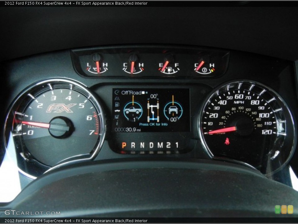 FX Sport Appearance Black/Red Interior Gauges for the 2012 Ford F150 FX4 SuperCrew 4x4 #63613020