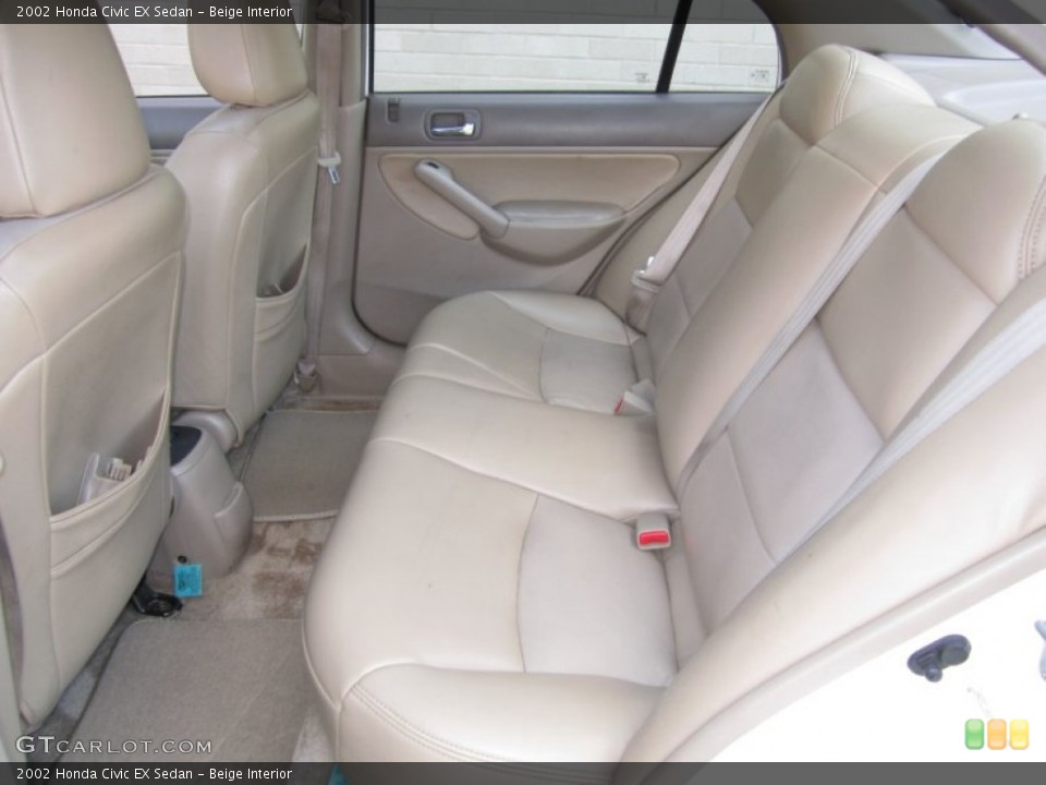 Beige Interior Rear Seat for the 2002 Honda Civic EX Sedan #63614811