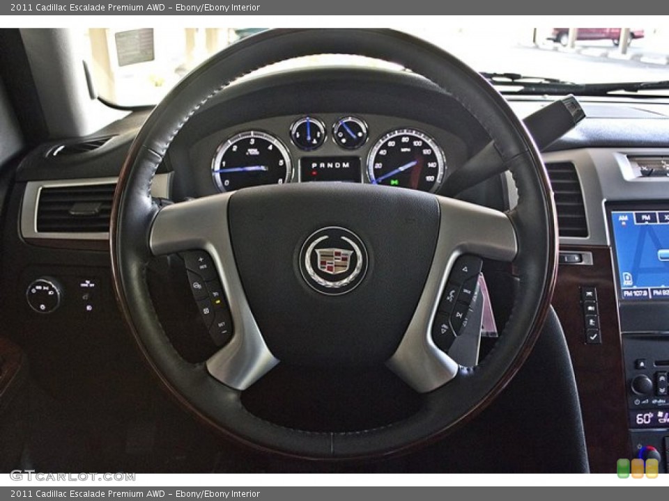 Ebony/Ebony Interior Steering Wheel for the 2011 Cadillac Escalade Premium AWD #63621142