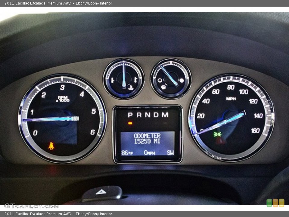 Ebony/Ebony Interior Gauges for the 2011 Cadillac Escalade Premium AWD #63621151