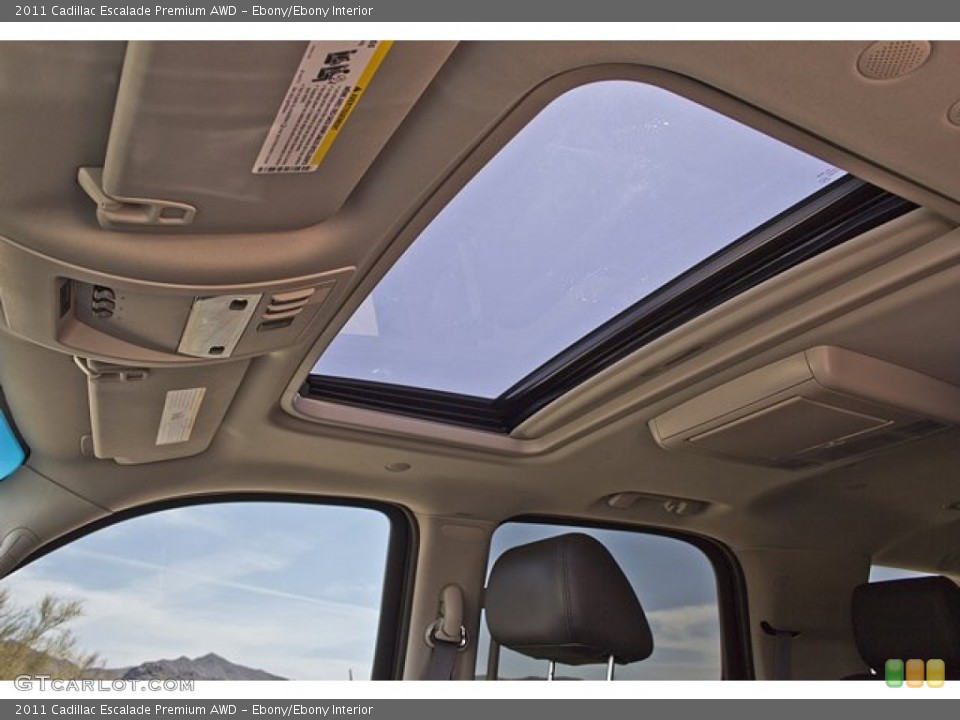 Ebony/Ebony Interior Sunroof for the 2011 Cadillac Escalade Premium AWD #63621178