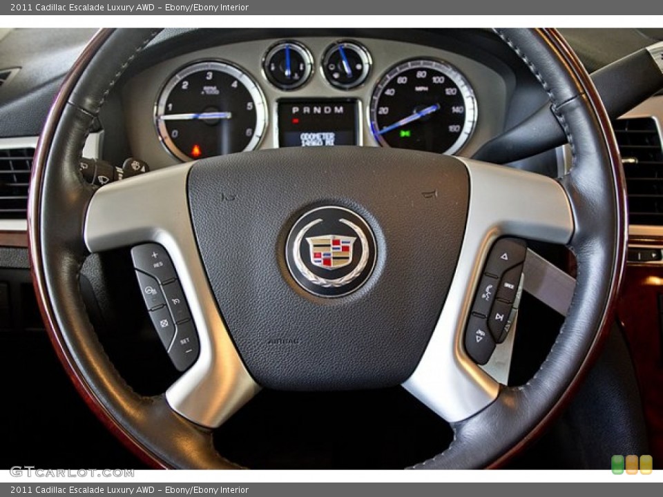 Ebony/Ebony Interior Steering Wheel for the 2011 Cadillac Escalade Luxury AWD #63621748