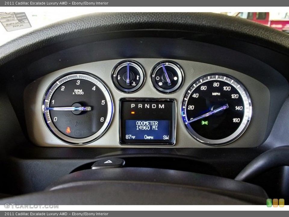 Ebony/Ebony Interior Gauges for the 2011 Cadillac Escalade Luxury AWD #63621754