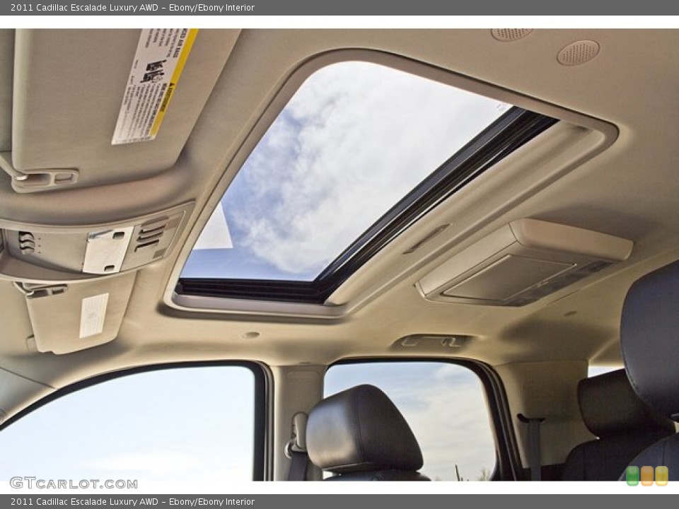 Ebony/Ebony Interior Sunroof for the 2011 Cadillac Escalade Luxury AWD #63621799