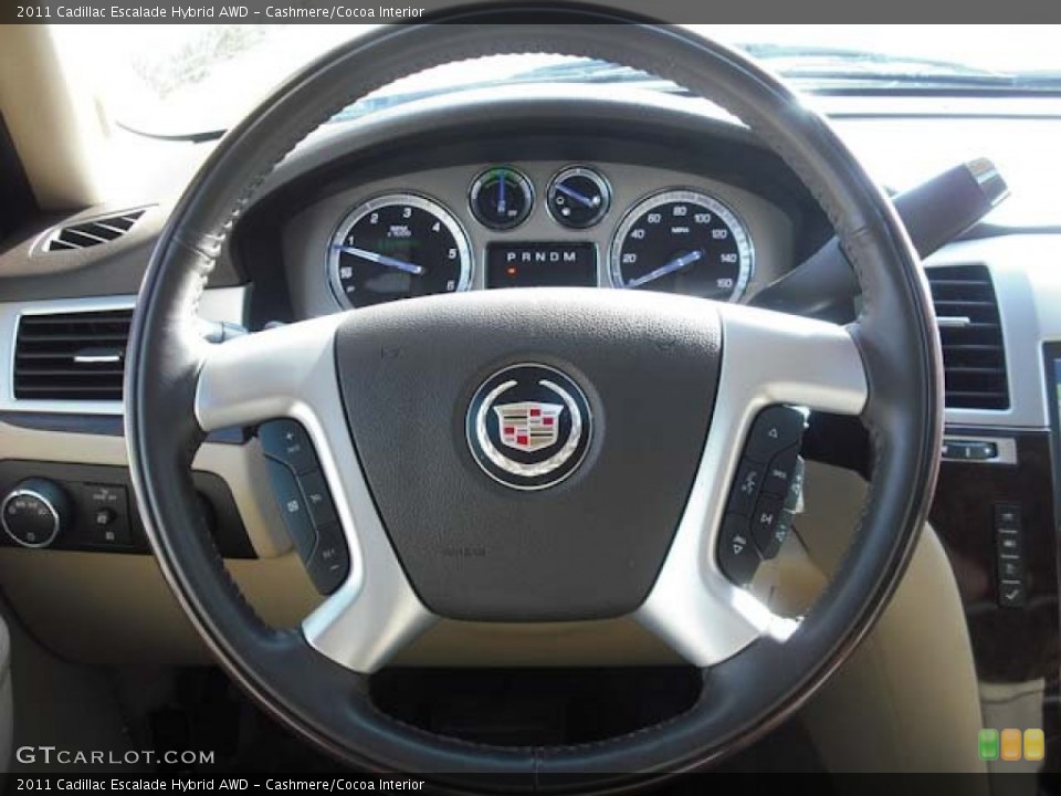 Cashmere/Cocoa Interior Steering Wheel for the 2011 Cadillac Escalade Hybrid AWD #63626422
