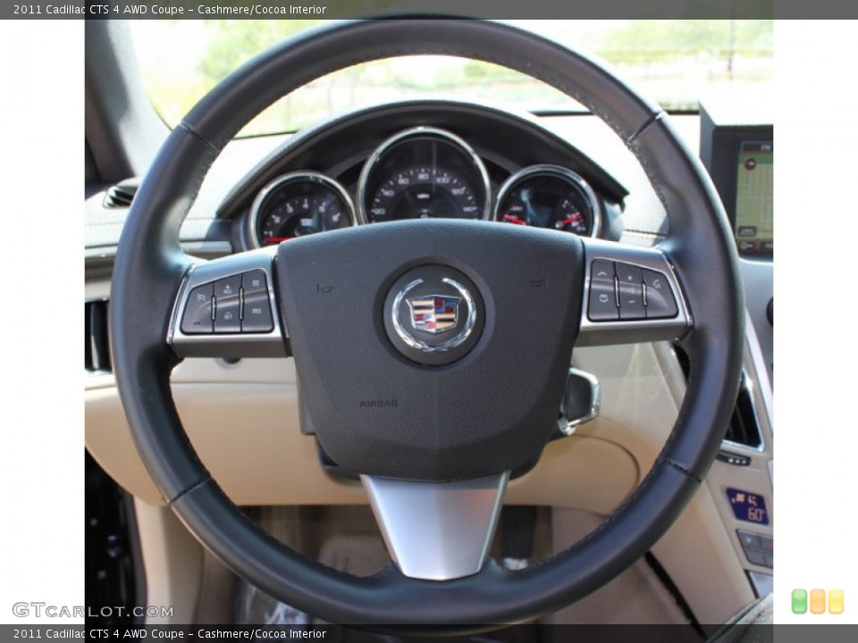 Cashmere/Cocoa Interior Steering Wheel for the 2011 Cadillac CTS 4 AWD Coupe #63628582