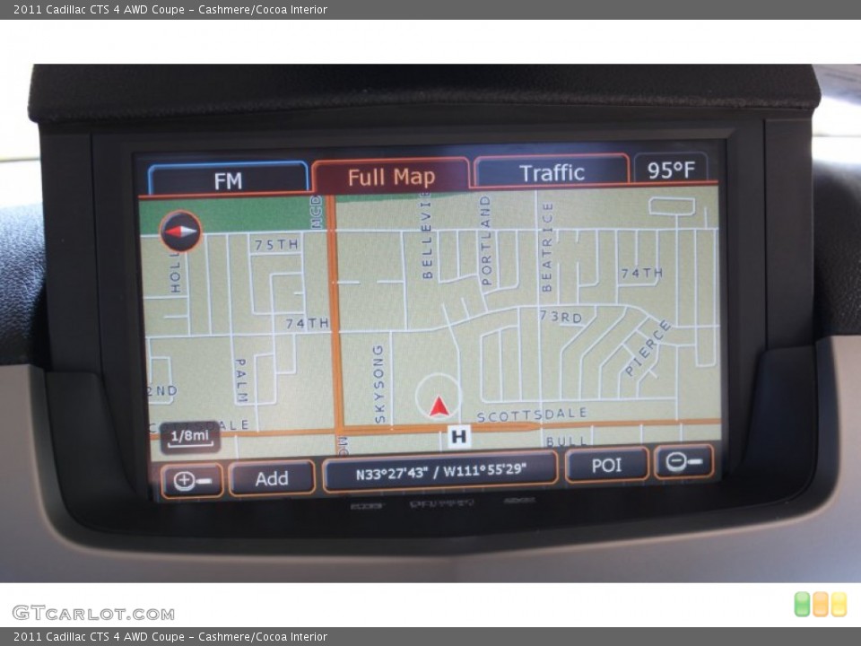 Cashmere/Cocoa Interior Navigation for the 2011 Cadillac CTS 4 AWD Coupe #63628609