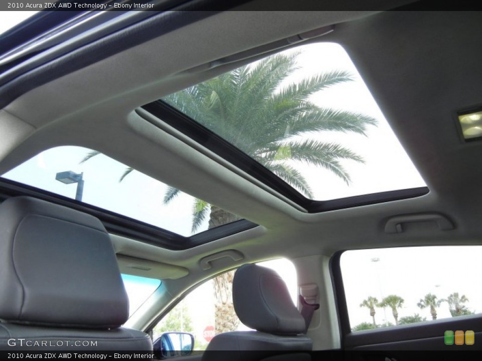 Ebony Interior Sunroof for the 2010 Acura ZDX AWD Technology #63638092