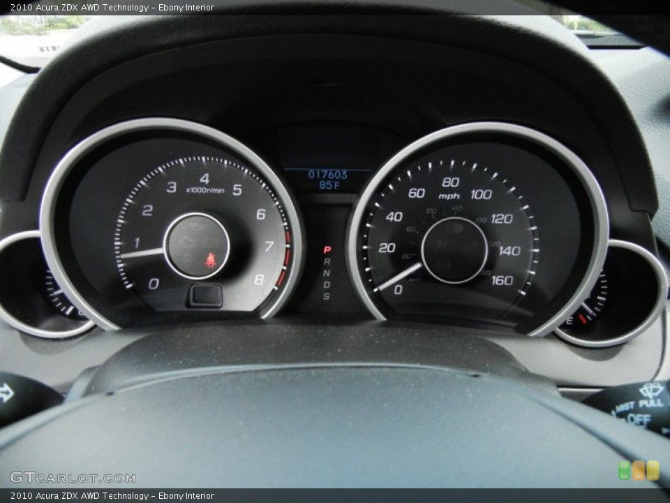 Ebony Interior Gauges for the 2010 Acura ZDX AWD Technology #63638116