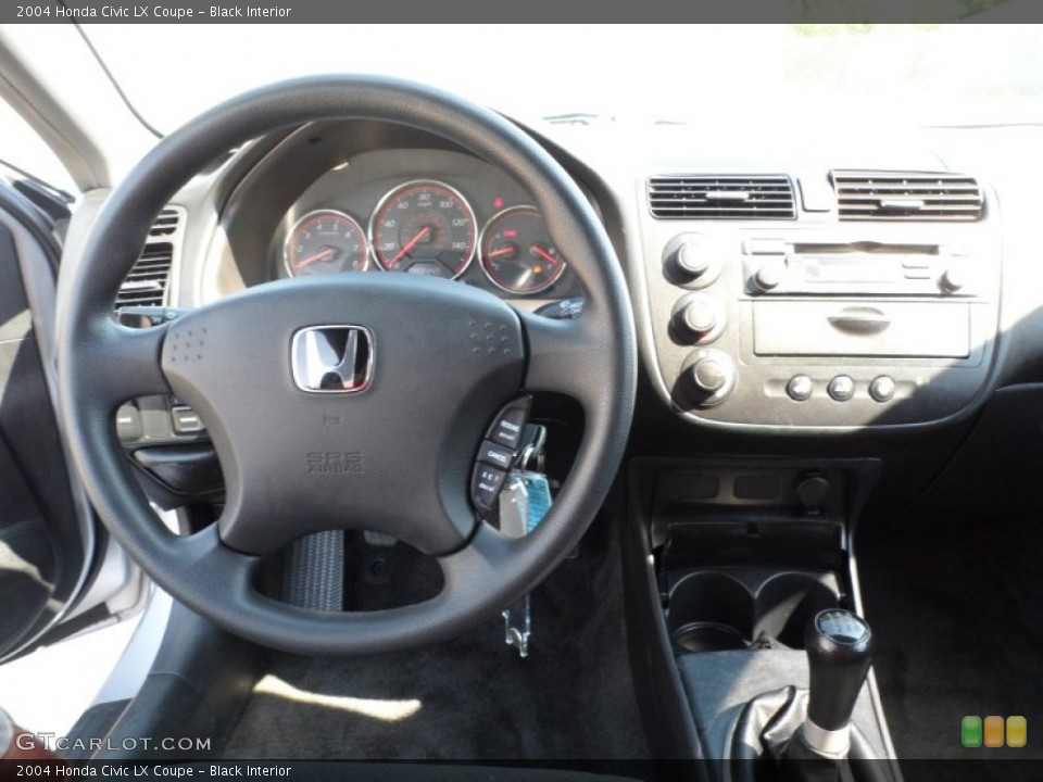 Black Interior Steering Wheel for the 2004 Honda Civic LX Coupe #63650686