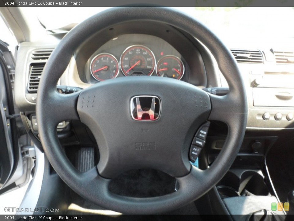 Black Interior Steering Wheel for the 2004 Honda Civic LX Coupe #63650728