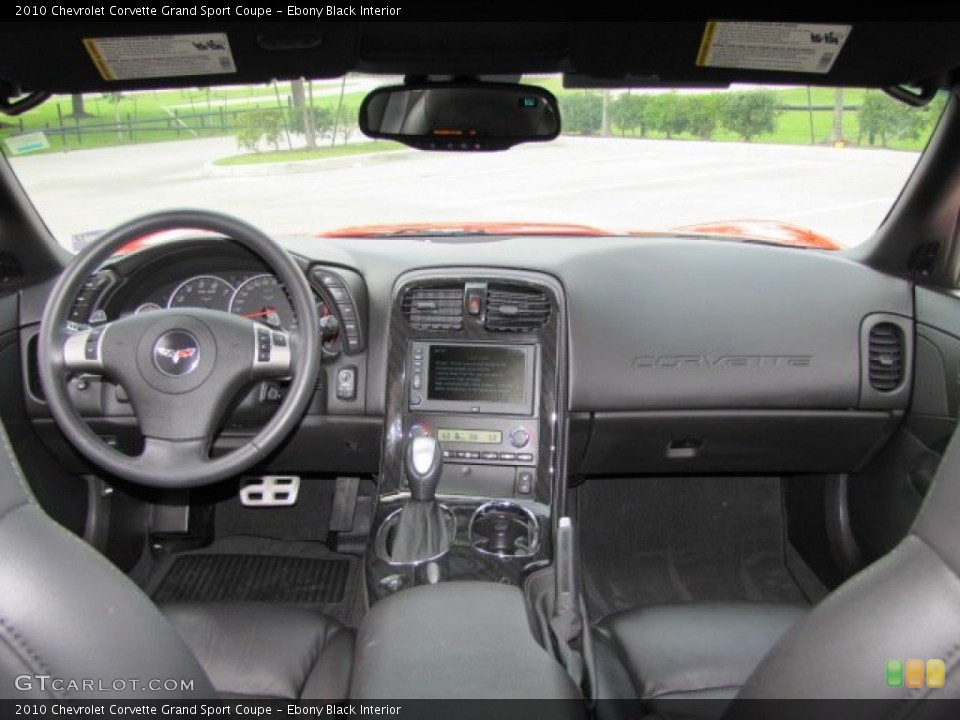 Ebony Black Interior Dashboard for the 2010 Chevrolet Corvette Grand Sport Coupe #63654691