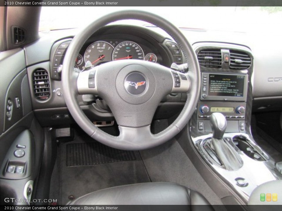 Ebony Black Interior Steering Wheel for the 2010 Chevrolet Corvette Grand Sport Coupe #63654796